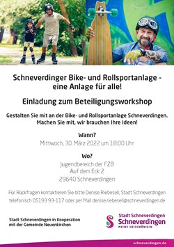 Bike- und Rollsportanlage Schneverdingen - Einladung Beteiligungsworkshop